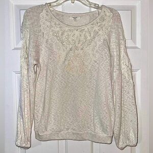 Maurice’s Soft Crochet Knit Cream Sweater